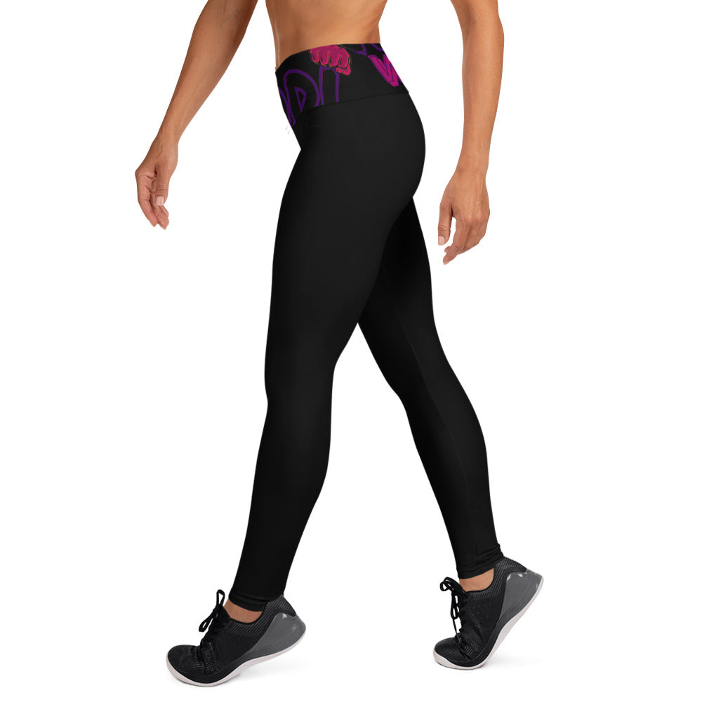 KODI WEAR Women's Yoga Leggings Black/Fuschia/Purple