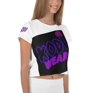 KODIWEAR Women's Crop Tee Black/Fuschia/Blue