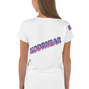 KODIWEAR Women's Crop Tee Black/Fuschia/Blue